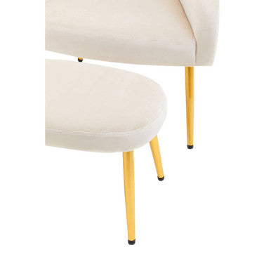 Yasmeen Beige Chair & Footstool