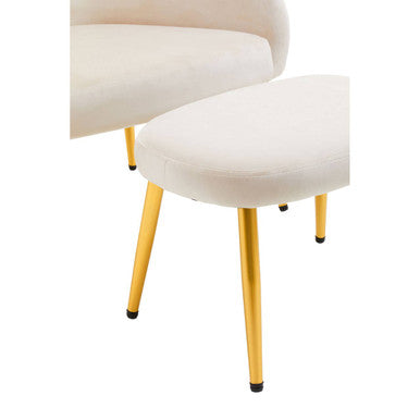 Yasmeen Beige Chair & Footstool