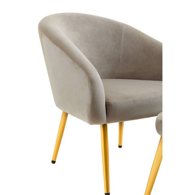 Yasmeen Mink Velvet Chair & Footstool