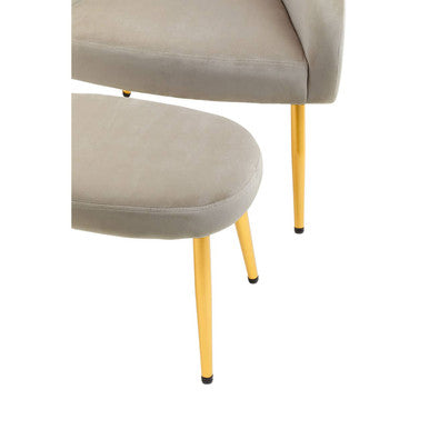 Yasmeen Mink Velvet Chair & Footstool