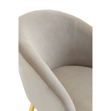 Yasmeen Mink Velvet Chair & Footstool