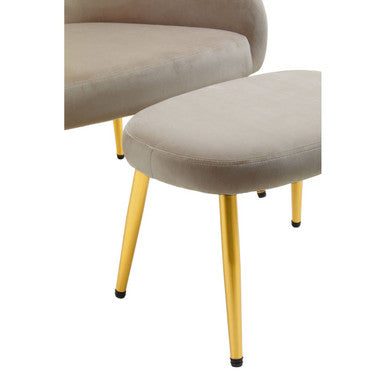 Yasmeen Mink Velvet Chair & Footstool