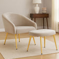 Yasmeen Mink Velvet Chair & Footstool