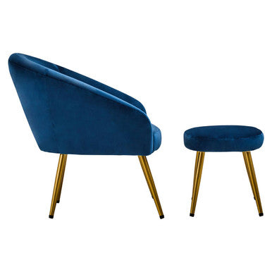 Yasmeen Midnight Blue Chair & Footstool