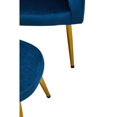 Yasmeen Midnight Blue Chair & Footstool