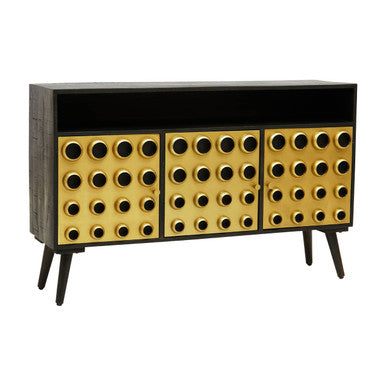 Arti Three Door Gold Modern Sideboard