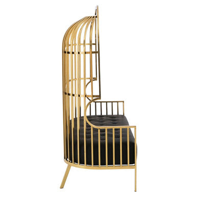 2 Seat Gold Dome Cage Sofa, Eliza