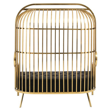 2 Seat Gold Dome Cage Sofa, Eliza