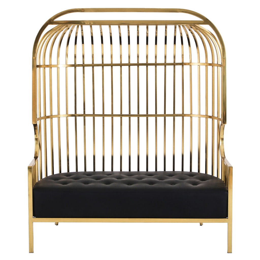 2 Seat Gold Dome Cage Sofa, Eliza