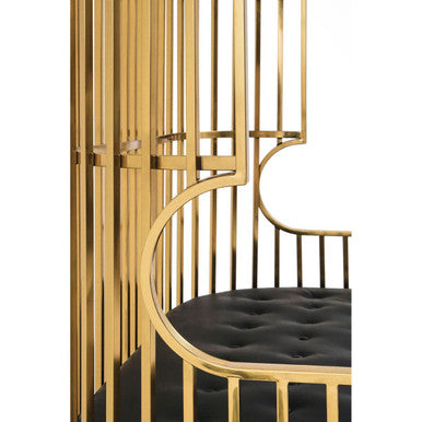 2 Seat Gold Dome Cage Sofa, Eliza