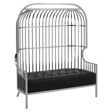 2 Seat Dome Cage Silver Sofa, Eliza