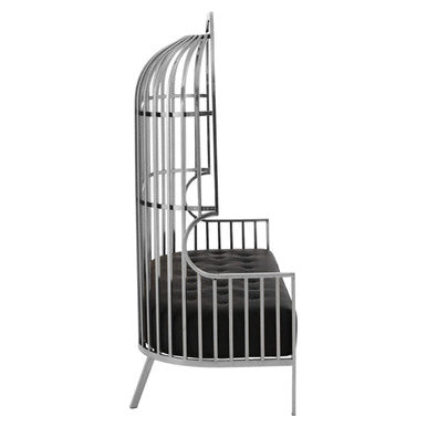2 Seat Dome Cage Silver Sofa, Eliza