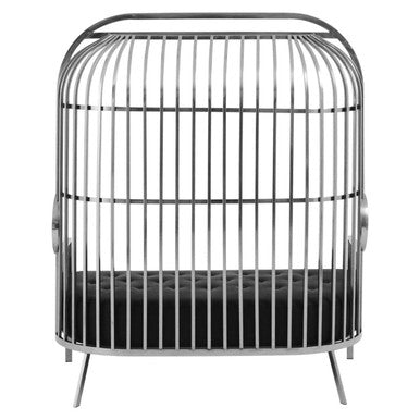 2 Seat Dome Cage Silver Sofa, Eliza