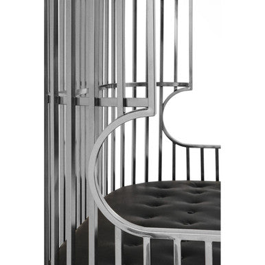2 Seat Dome Cage Silver Sofa, Eliza