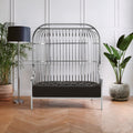 2 Seat Dome Cage Silver Sofa, Eliza