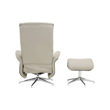 Warrington Mink Leather Recliner & Footstool