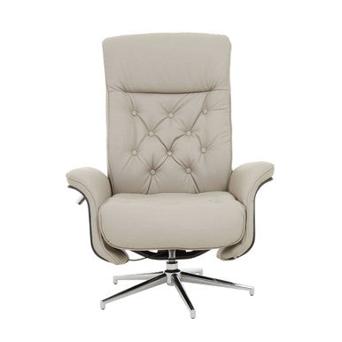 Warrington Mink Leather Recliner & Footstool