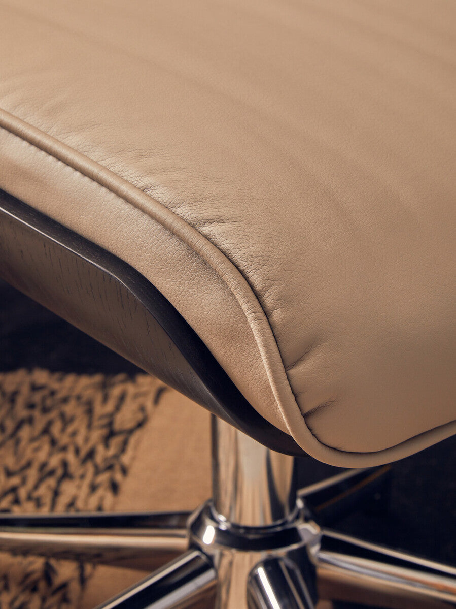 Warrington Mink Leather Recliner & Footstool