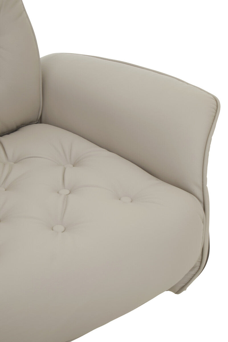 Warrington Mink Leather Recliner & Footstool