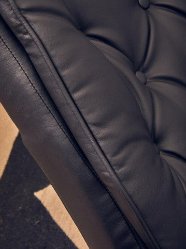 Warrington Black Leather Recliner & Footstool