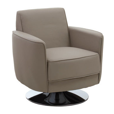 Wester Mink Leather Swivel Chair