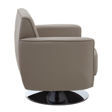 Wester Mink Leather Swivel Chair