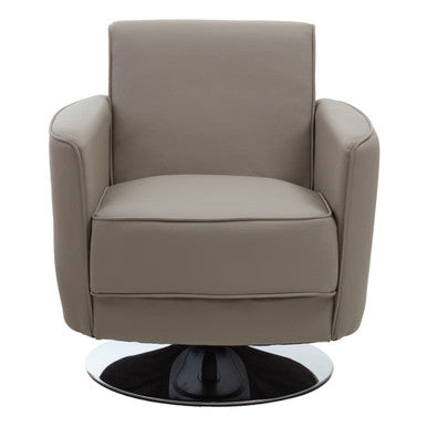 Wester Mink Leather Swivel Chair