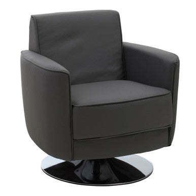 Wester Grey Leather Swivel Chair