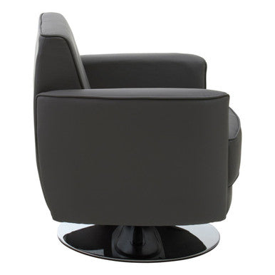 Wester Grey Leather Swivel Chair
