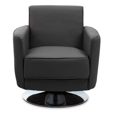 Wester Grey Leather Swivel Chair