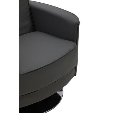 Wester Grey Leather Swivel Chair