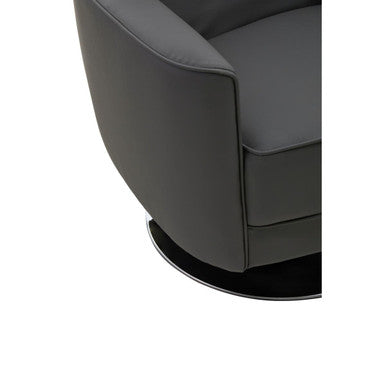 Wester Grey Leather Swivel Chair