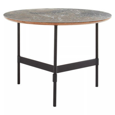 Black Metal Base Coffee Table With Grey Slate Top, Doha