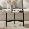 Black Metal Base Coffee Table With Grey Slate Top, Doha