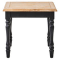 Antique Grey Oak Top Side Table With Black Birchwood Legs, Kensington Townhouse