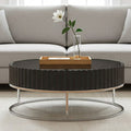 Grey Gloss Wooden Coffee Table With Stainless Steel Base, Genoa
