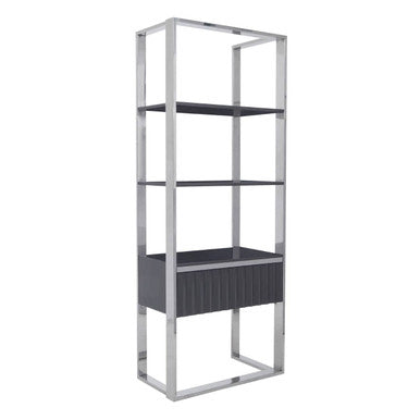 Genoa Grey & Stainless Steel Shelf Unit