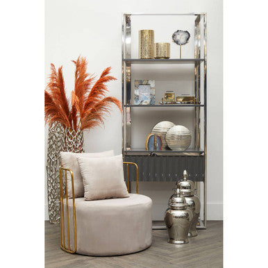 Genoa Grey & Stainless Steel Shelf Unit