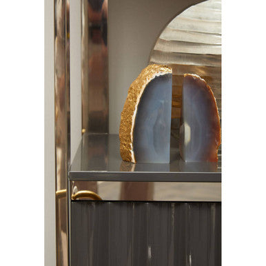 Genoa Grey & Stainless Steel Shelf Unit