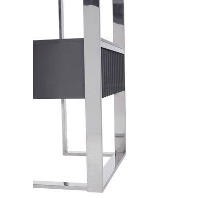Genoa Grey & Stainless Steel Shelf Unit