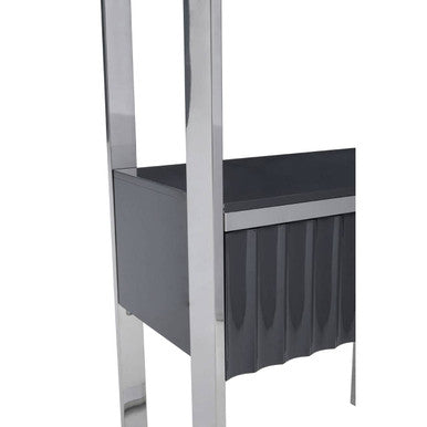 Genoa Grey & Stainless Steel Shelf Unit