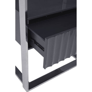 Genoa Grey & Stainless Steel Shelf Unit