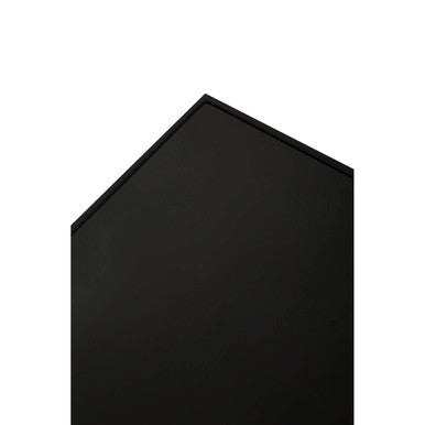 Black Square Side Table With White Marble Inlay Line & Powder-Coated Metal Frame, Genoa