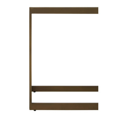 Brown Oak Veneer Top & Brushed Brass Frame Coffee Table, Grenoble