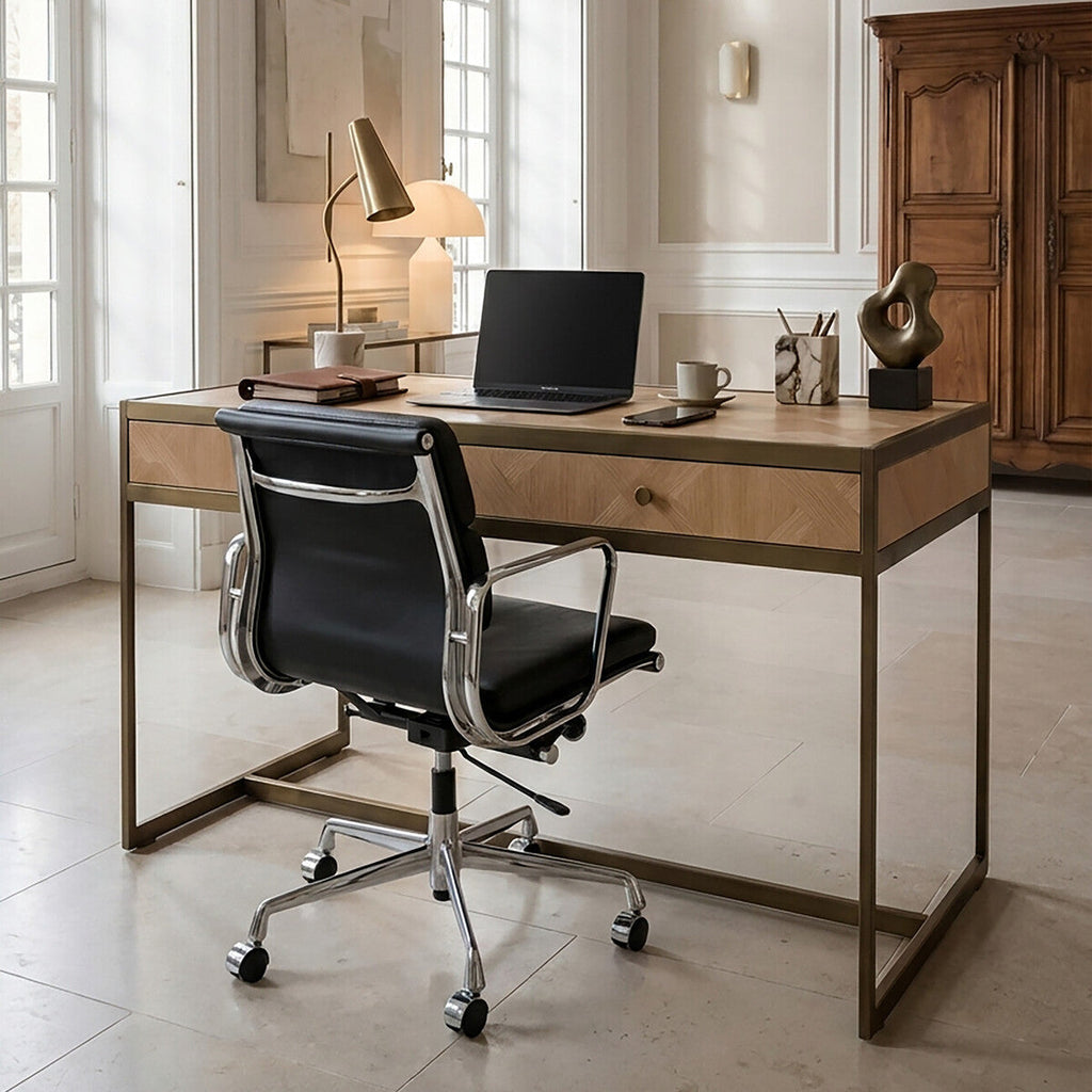 Grenoble Oak Veneer 2 Drawer Desk
