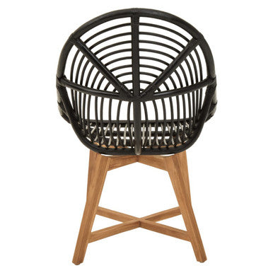 Manado Black Natural Rattan & Teak Chair