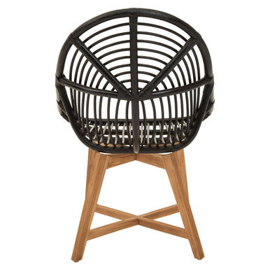 Manado Black Natural Rattan & Teak Chair