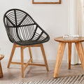 Manado Black Natural Rattan & Teak Chair