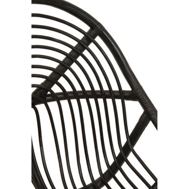 Manado Black Natural Rattan & Teak Chair