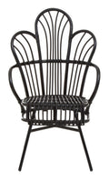 Java Black Natural Rattan & Black Metal Scalloped Back Chair